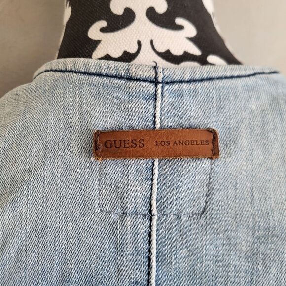 GUESS Jumpsuit Los Angeles Overalls Women's 4 Denim Skinny Leg Distress Y2K - Picture 16 of 16